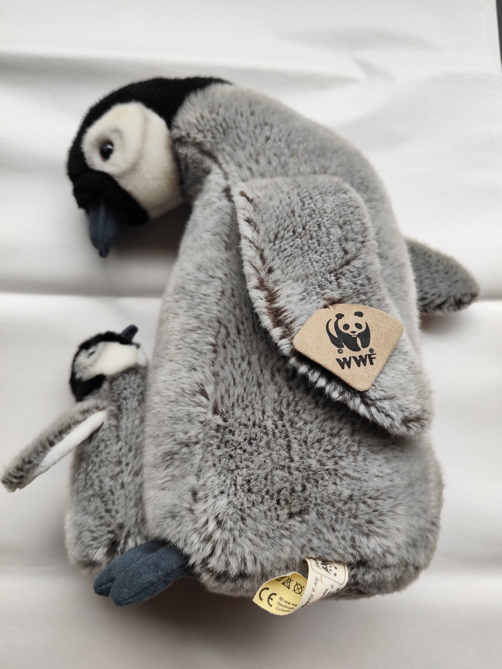 WWF Plush Penguin Pair Gray & White Soft Plush 14"